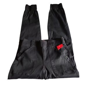 NWT Spanx Small Grey Stretch Twill Cargo  Jogger Pants Washed Black